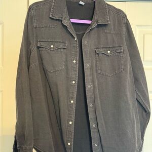 Old Navy womens Dark Gray Shirt Jacket